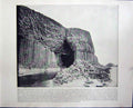 Old Antique Print Fingal'S Cave Scotland Staffa Palace Stockholm Sweden