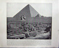 Original Old Antique Print Pyramids Sphinz Egypt View Gibraltar Mediterranean