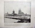 Original Old Antique Print River Rhine Cologne Germany Mount Blanc Switzerland