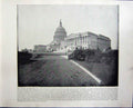 Original Old Antique Print Capitol Washington America New York Brooklin Bridge