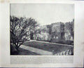 Original Old Antique Print Haddon Hall England Bourse Brussels Architecture