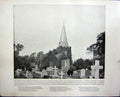 Old Antique Print Churchyard Stoke-Pogis England Grand Opera House Paris
