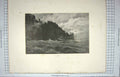 Original Old Antique Print View Cape Raoul Stormy Sea Ship Fine Art
