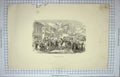 Original Old Antique Print Scene Horse Bazaar Constantinople Street Scene
