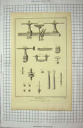 Original Old Antique Print Ref.941 Horlogerie Instruments Machinery
