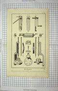 Original Old Antique Print Horlogerie Machines Instruments Pendules Montres