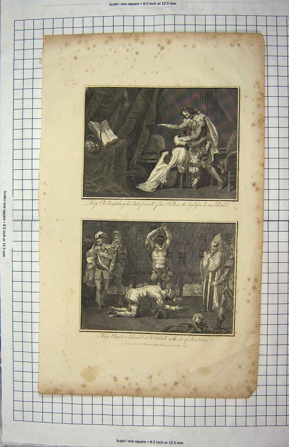 Old Antique Print 1813 Scene King Charles Beheaded Whitehall Thomas Kelly 19th