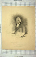 Original Old Antique Print 1814 James Harris Earl Malmesbury Engraving Picart