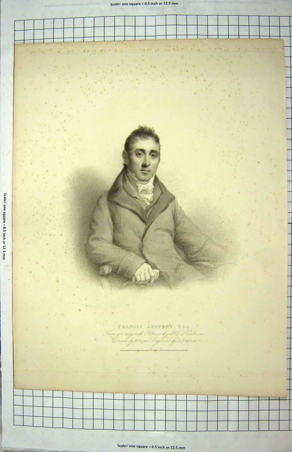 Original Old Antique Print 1812 Portrait Francis Jeffrey Freeman Engraving 19th