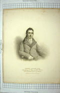 Original Old Antique Print 1812 Portrait Francis Jeffrey Engraving Freeman 19th