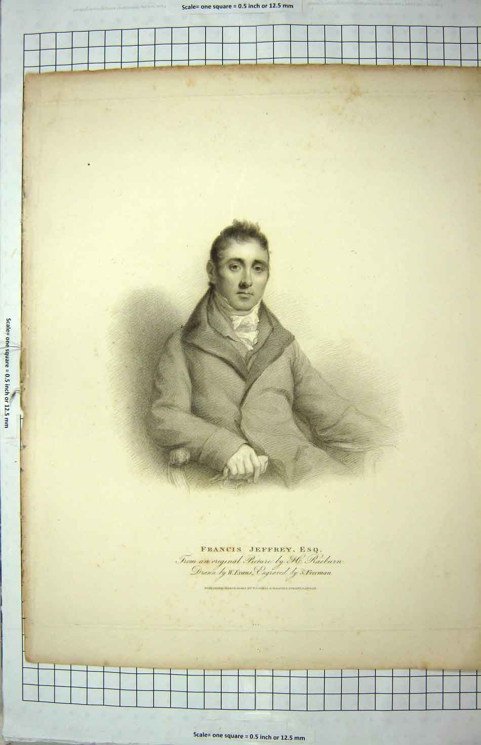Original Old Antique Print 1812 Portrait Francis Jeffrey Engraving Freeman 19th