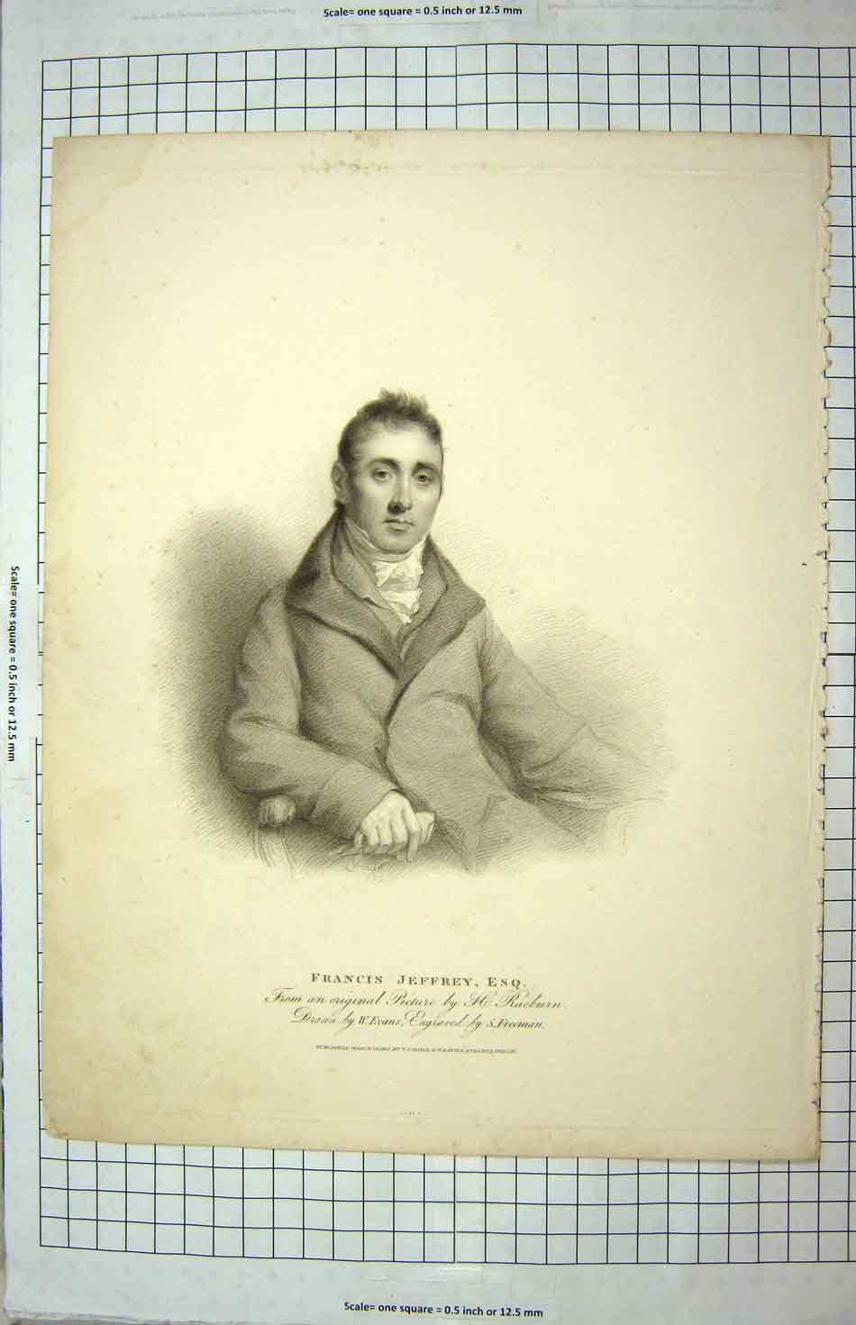 Old Antique Print Ref.946 1812 Portrait Francis Jeffrey Engraving Freeman