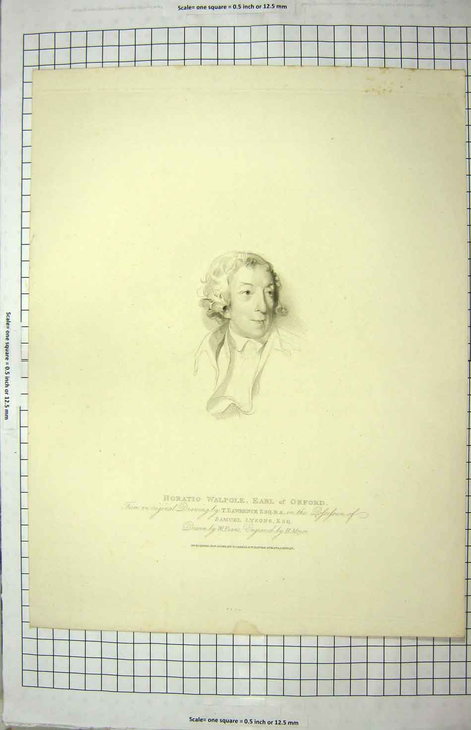 Original Old Antique Print 1811 Portrait Horatio Walpole Earl Orford Meyer 19th