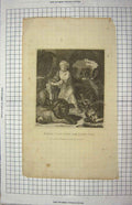 Original Old Antique Print Scene Daniel Cast Into Lions Den Jackson Engraving