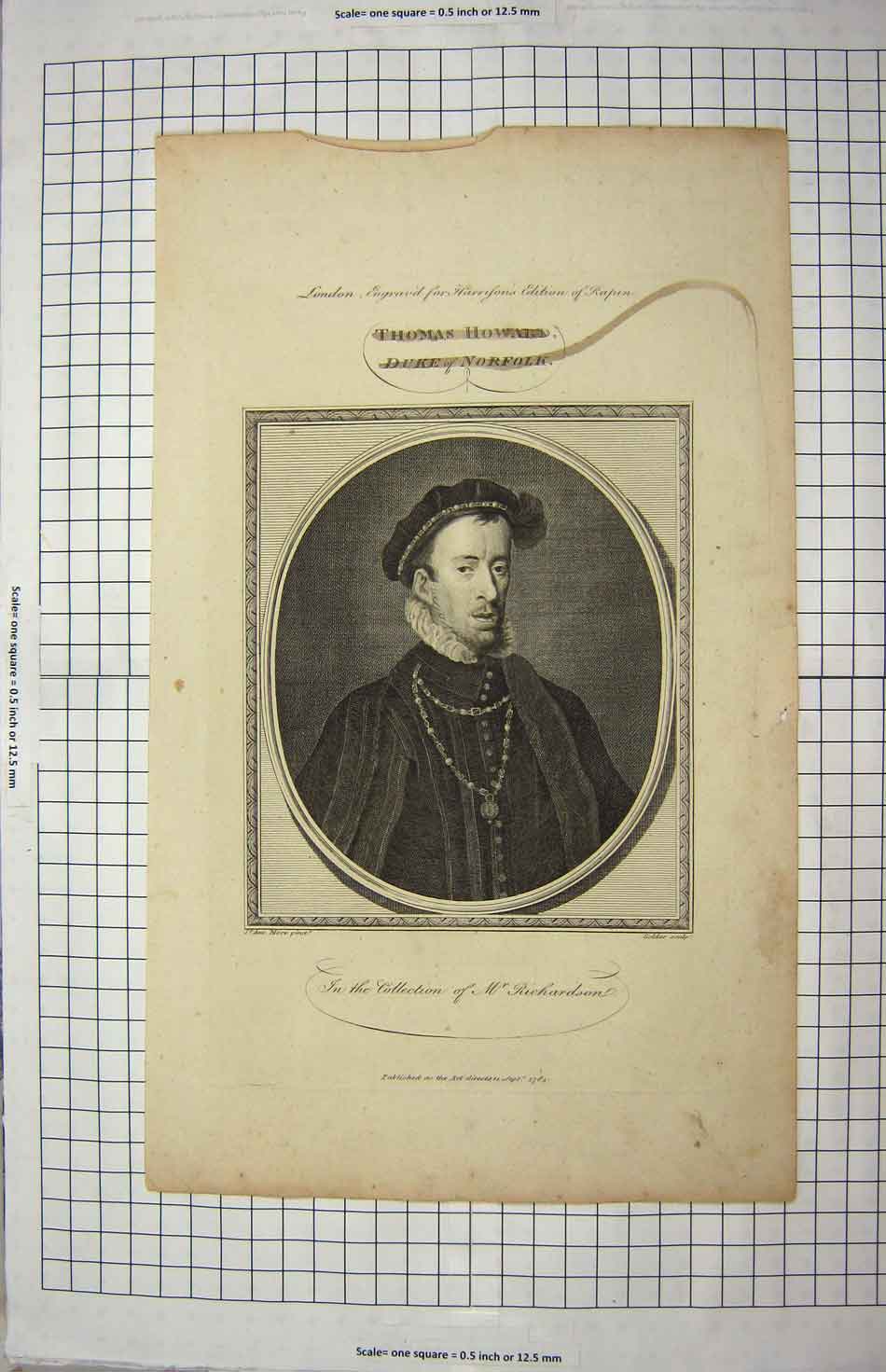 Original Old Antique Print 1784 Portrait Thomas Howard Duke Norfolk 18th