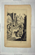 Original Old Antique Print Bible Story Scene Dead Man Raised To Life 20th