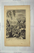Original Old Antique Print Bible Story Scene Defeat Midianites 20th Century