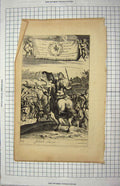 Original Old Antique Print Bible Story Scene Goliah Slaine Murder Richard Blome