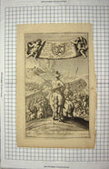Original Old Antique Print Bible Story Scene King Davids Ambassadors Battle