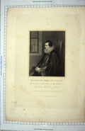 Original Old Antique Print Charles Blount Earl Devonshire English
