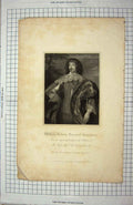 Original Old Antique Print William Villiers Viscount Grandison
