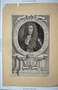 Original Old Antique Print Prince George Denmark Royal Higness