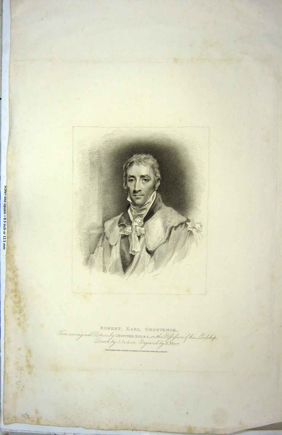 Original Old Antique Print Robert Earl Grosvenor J. Jackson