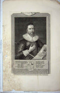 Original Old Antique Print Robertus Cotton Coat Arms English