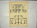 Original Old Antique Print Six Roomed Cottage Plans A. H. Payne