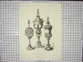 Original Old Antique Print Silver-Gilt Hanaps Xvii.Cent C.1870 S 19th