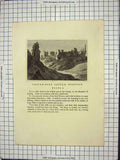 Original Old Antique Print Acre Castle Norfolk England Plate