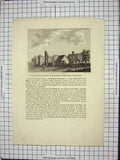 Original Old Antique Print Priory The House Thetford Norfolk