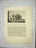 Original Old Antique Print Estacre Monastery Norfolk England