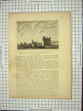 Original Old Antique Print Hulne Abbey Northumberland PlateEngland