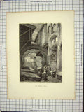 Original Old Antique Print Art Journal The Ghetto Rome Italy