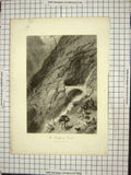 Original Old Antique Print Art Journal The Bridge Gondo