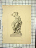 Original Old Antique Print The Toilet Statue L Wichmann