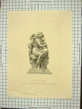 Original Old Antique Print Entre Deux Amours Garrier Belleuse