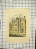 Original Old Antique Print East Basham Hall Norfolk Castle