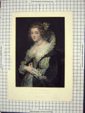 Original Old Antique Print The Wife Rubens Royal Collection