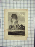 Original Old Antique Print Bridgenorth Castle Salop Destroyed