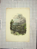 Original Old Antique Print Buxton Countryside Rain Cloud Small Town