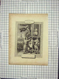 Original Old Antique Print I. Kings Chap Xiii. V.Joroboans Hand Withers