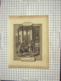 Original Old Antique Print Ii Samuel. Chap Xi. V.14 David Commands Uriah