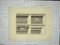 Original Old Antique Print Stone Pillar Patterns Architecture C.1657