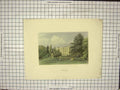 Original Old Antique Print Norbuay Trees House Family Colour