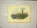 Original Old Antique Print Parliament House Ottawa Politics Trees