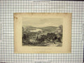 Original Old Antique Print Newport And The Medina From Mountjoy
