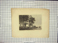 Original Old Antique Print Weft Cowes Caftle Ifle Wight Boat