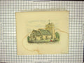 Original Old Antique Print Horsed Church Sussex Stain Windows